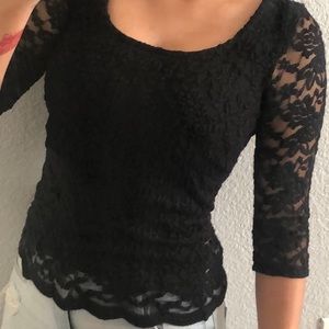 Super cute black lace top !